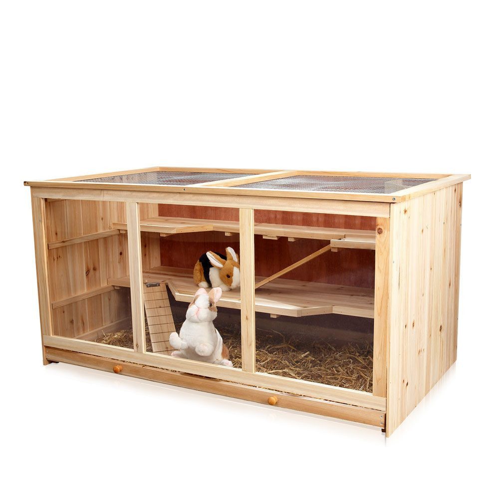 Mucola Kleintierkäfig Kleintierkäfig Nagerkäfig Hamsterkäfig Mäusekäfig Rattenkäfig Holz, drei Stockwerken