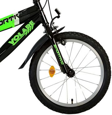 Volare Kinderfahrrad 18 Zoll Fahrrad Kinderfahrrad MTB BMX Rad Bike Sportivo Grün 2071, 1 Gang, Seitenständer, Schutzbleche, Trinkflasche, Kettenschutz