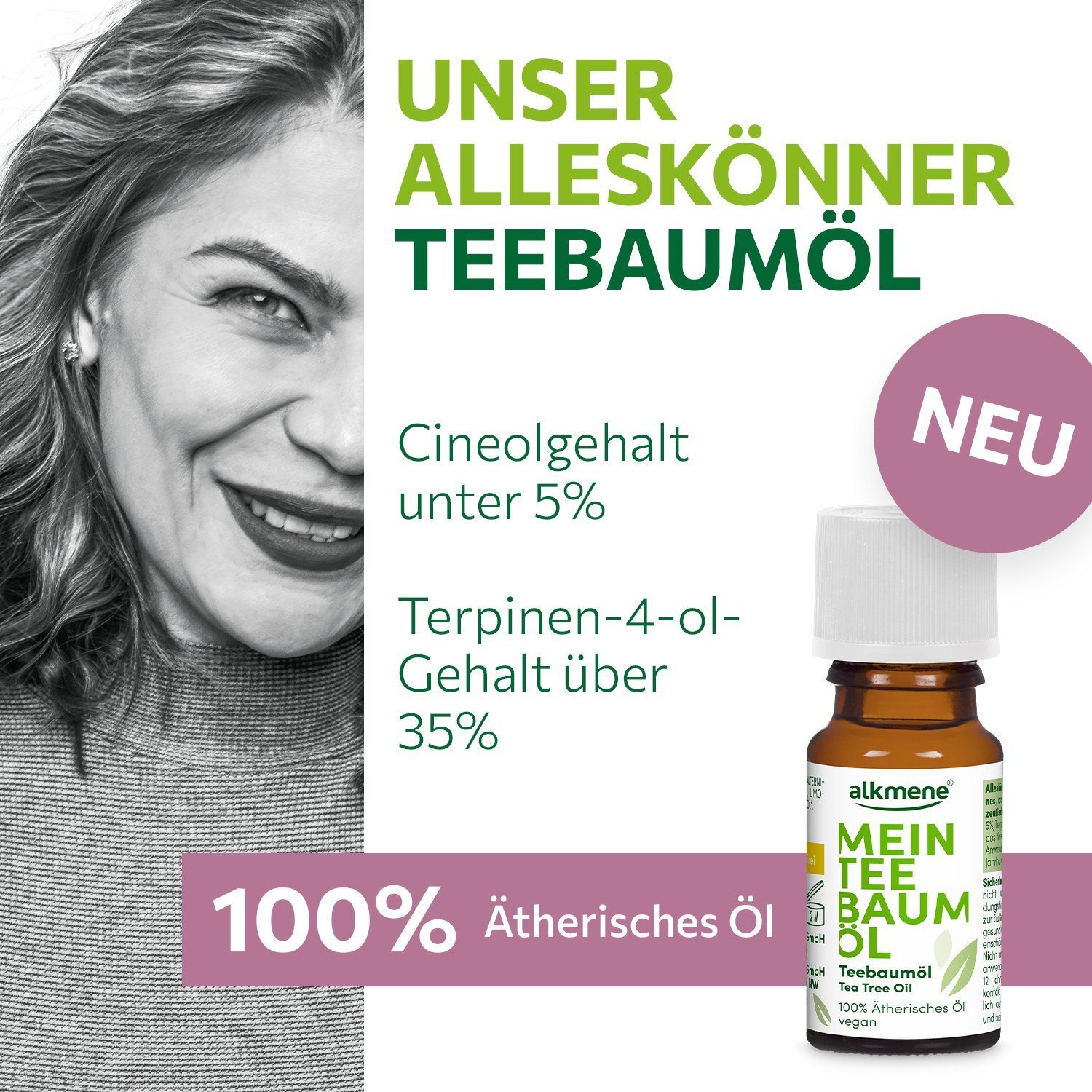 10 100% alkmene ml & Haar, klimaneutral für 2x Körperöl Haut vegan reines 2-tlg. & Teebaumöl