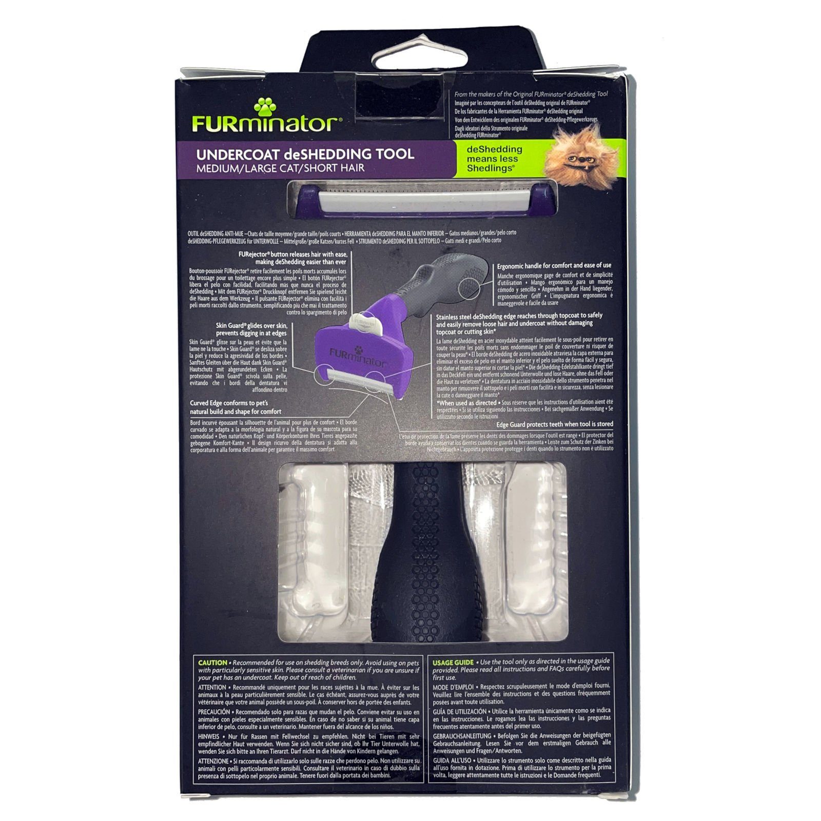 FURminator Fellbürste für kurzhaarige große Katzen, deShedding Pflege Werkzeug