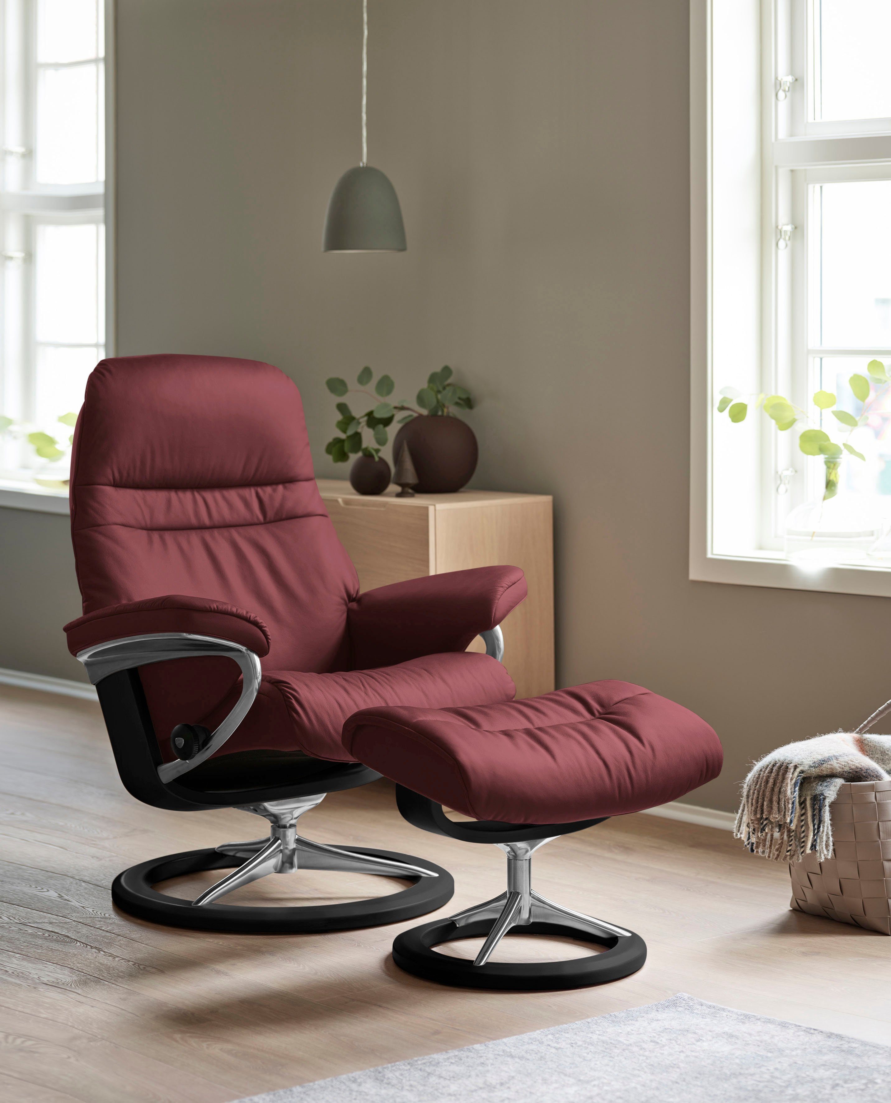 Gestell Base, Größe Sunrise, Schwarz Signature mit Relaxsessel S, Stressless®