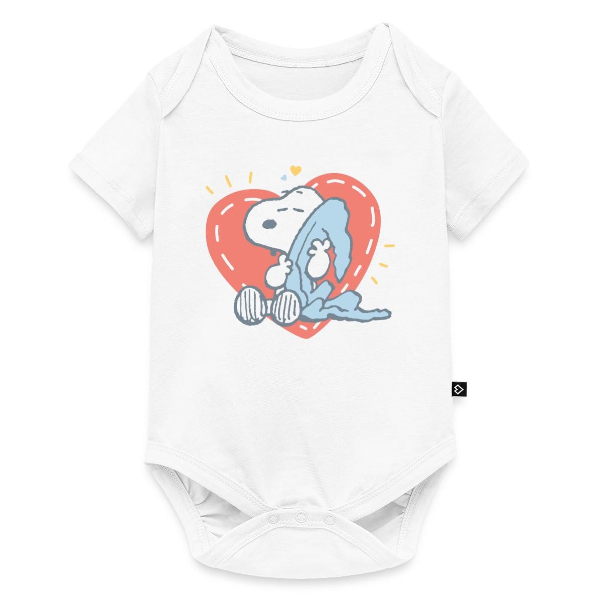 Kurzarmbody Peanuts Snoopy Müde Herz Kuscheln Kurzarm Tages Baby Body