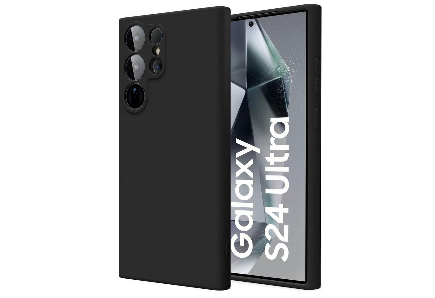 CoolGadget Handyhülle Silikon Case für das Samsung Galaxy S24 Ultra Slim TPU Cover 6,8 Zoll, Weiche Schutz Hülle mit Innen Fleece aus Stoff Handy Tasche