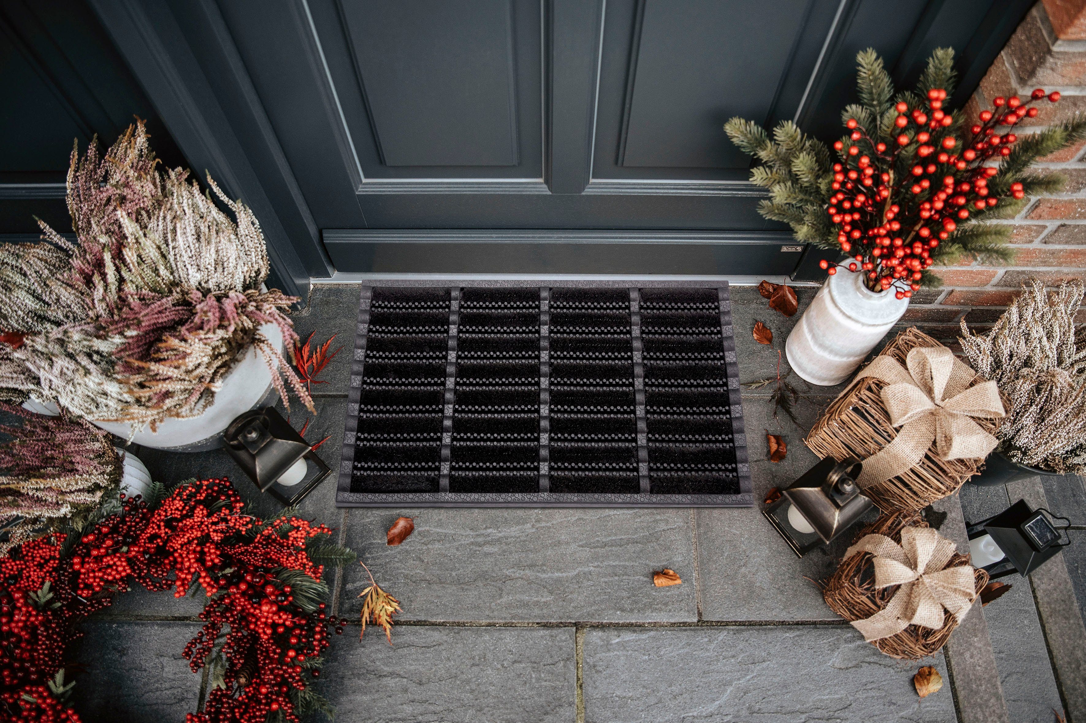 HANSE Home Fußmatte Schmutzfangmatte Brushes Mat, Türmatte, rechteckig, Höhe: 25 mm, Kokos, Gummi, Schmutzfangmatte, Outdoor, Rutschfest, Innen, Kokosmatte