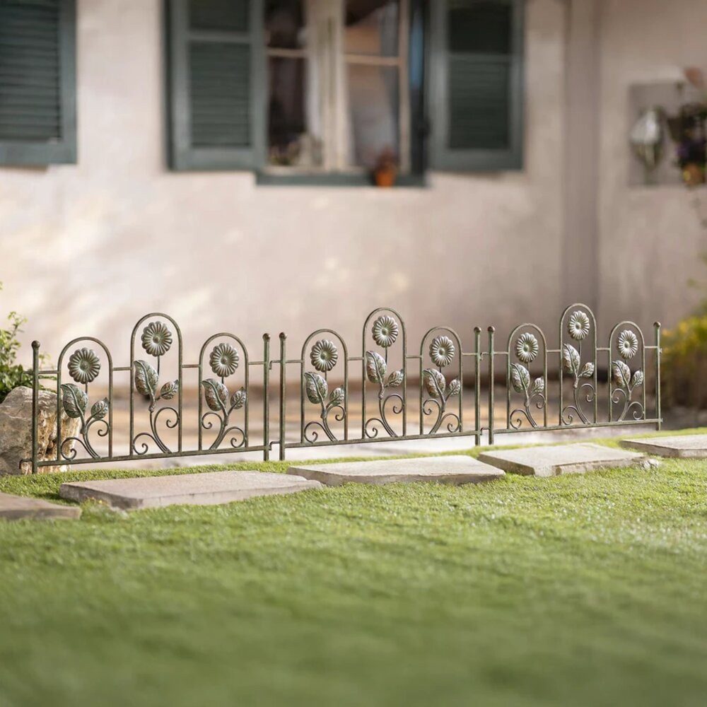 Home-trends24.de Rankgitter Blumen Metall Elemente Zaun Stecksystem mintgrün Rosteffekt