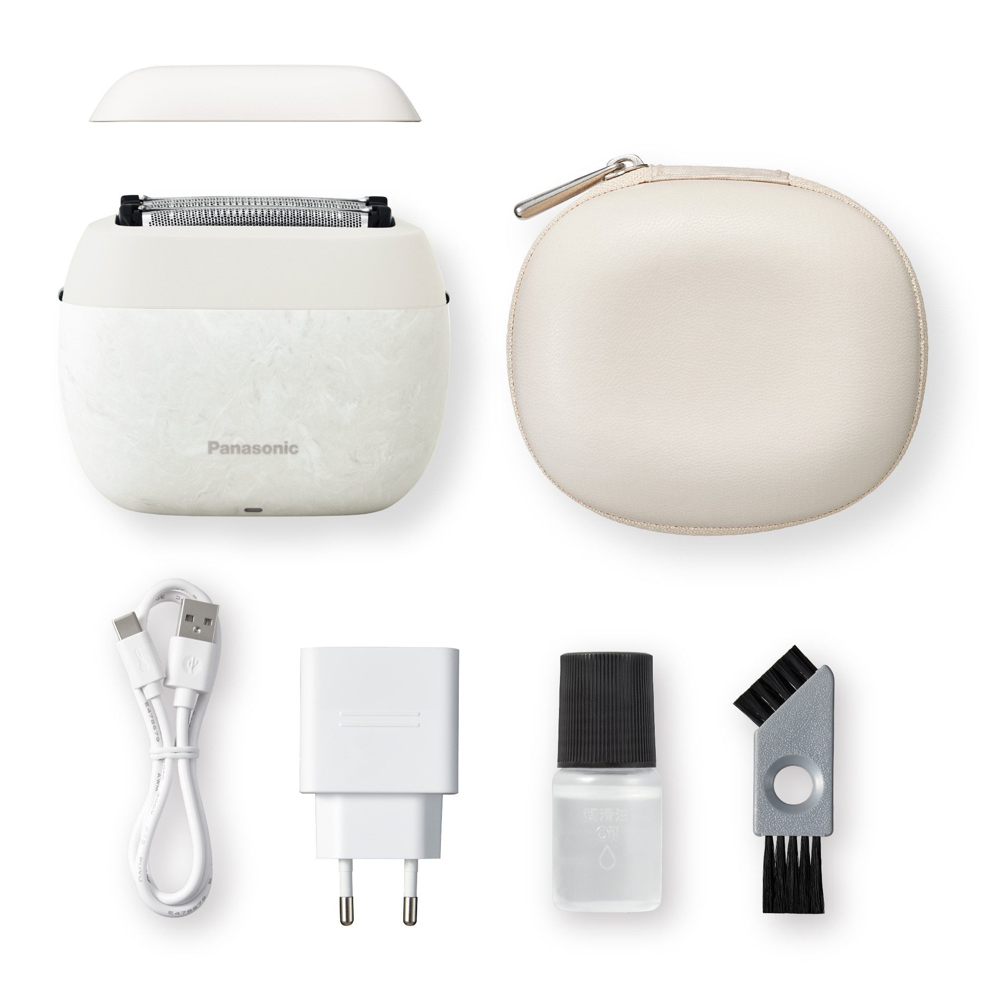 Panasonic Elektrorasierer ES-PV6B-W803, Kompakt, 5 Edelstahlklingen, USB-Laden (Typ-C), Bartdichten-Sensor+