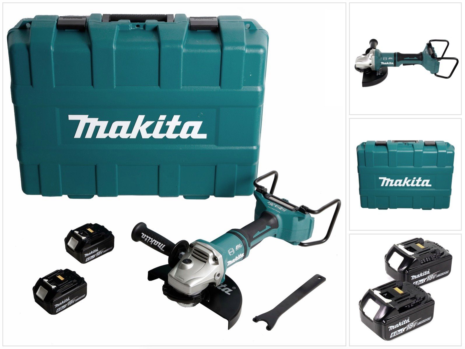 Makita Akku-Winkelschleifer DGA 900 GKX2 Akku Winkelschleifer 36V (2x18V) 230mm Brushless + 2x