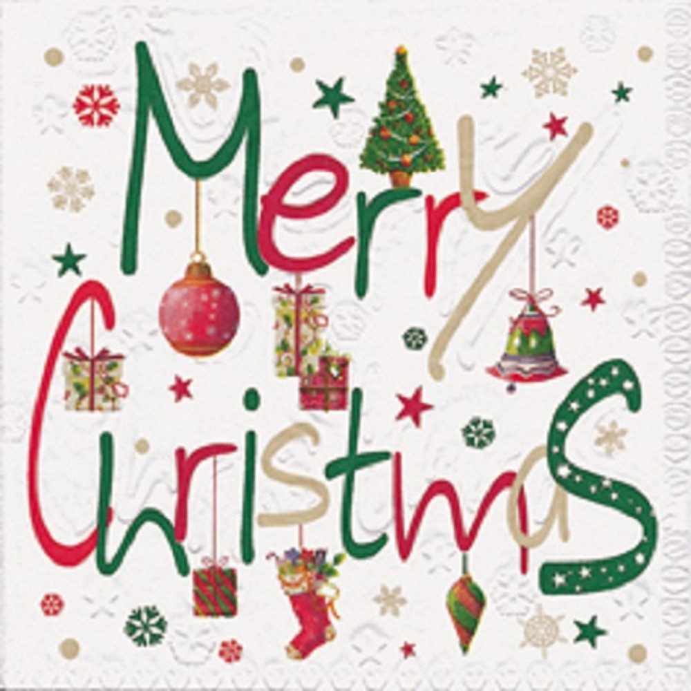 Paper+Design Papierserviette 16 LUNCH SERVIETTEN 33x33cm Moments, geprägt. Merry Christmas