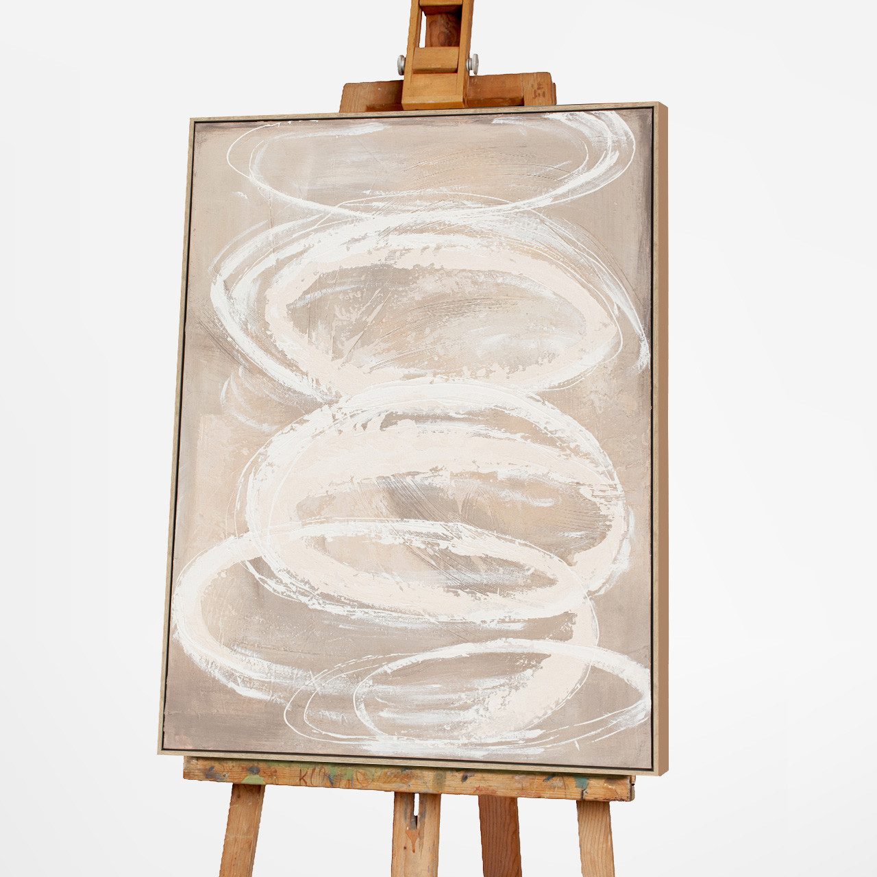 ArtUniverse Gemälde Nature Swirls cream 90 x 120 cm, Abstrakt