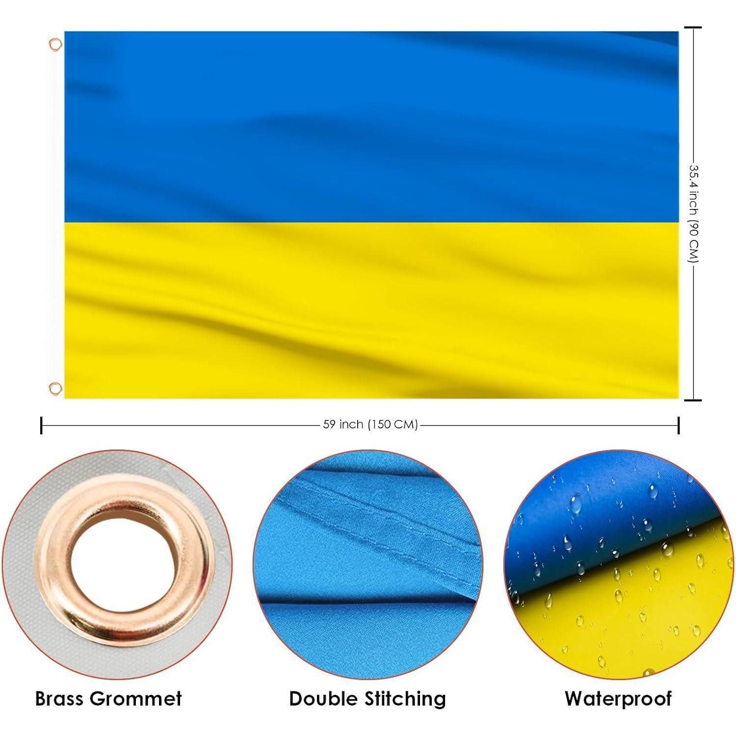 LuxusKollektion Flagge Ukraine Flagge 90x150cm Polyester wasserdicht