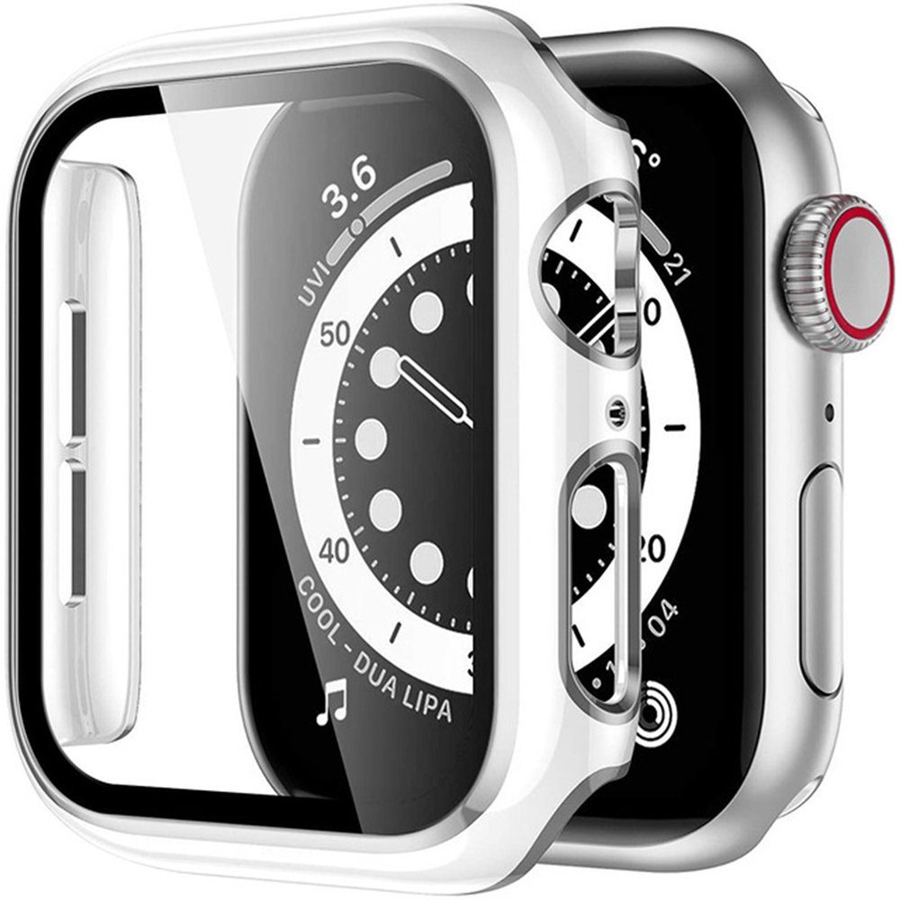 Apple Displayschutz Weiß mit Watch 7/6/SE/54321 Series Uhrenetui kompatibel GelldG mit Hülle