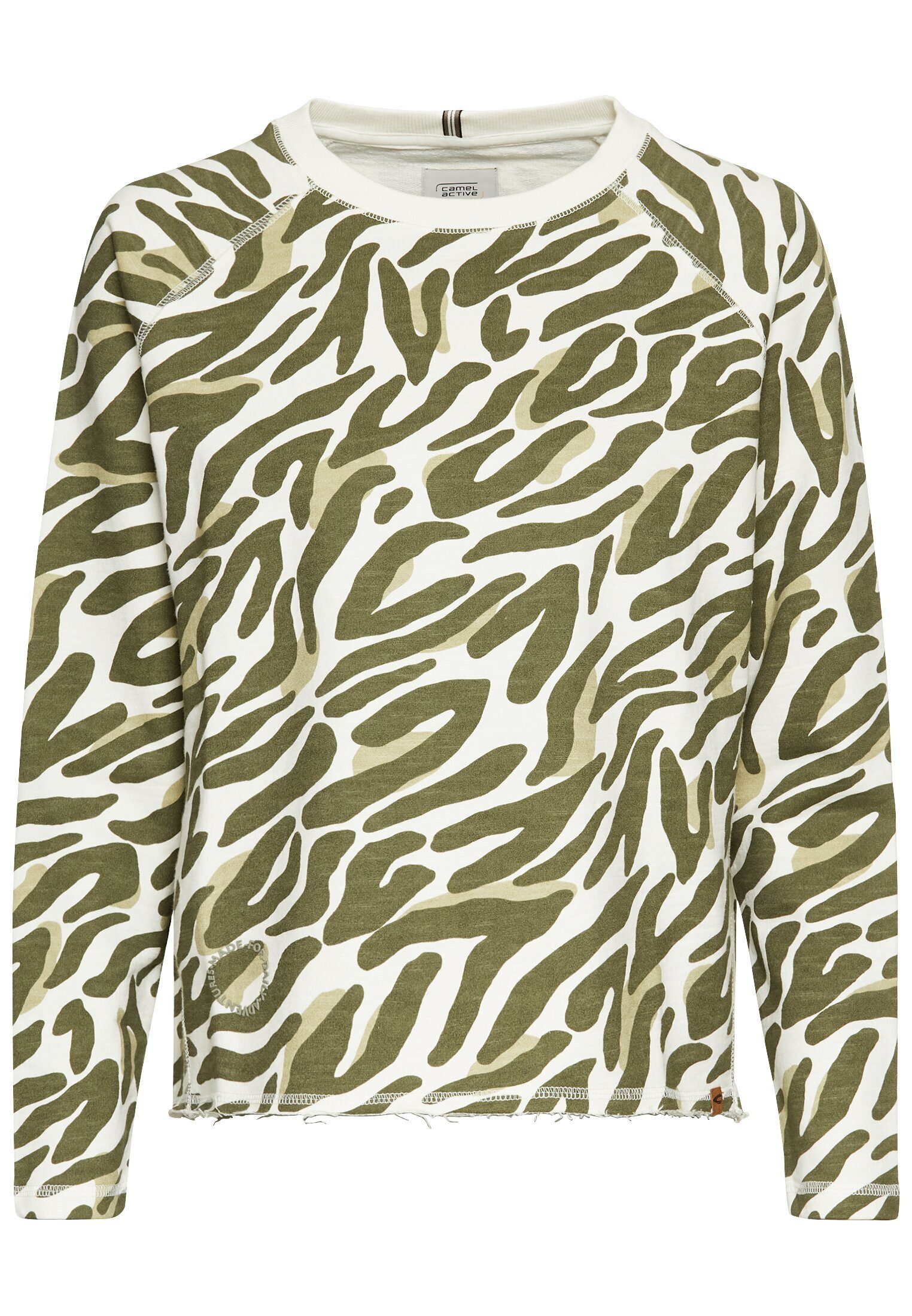 camel active Sweatshirt mit Allover-Print Langarm Rundhals