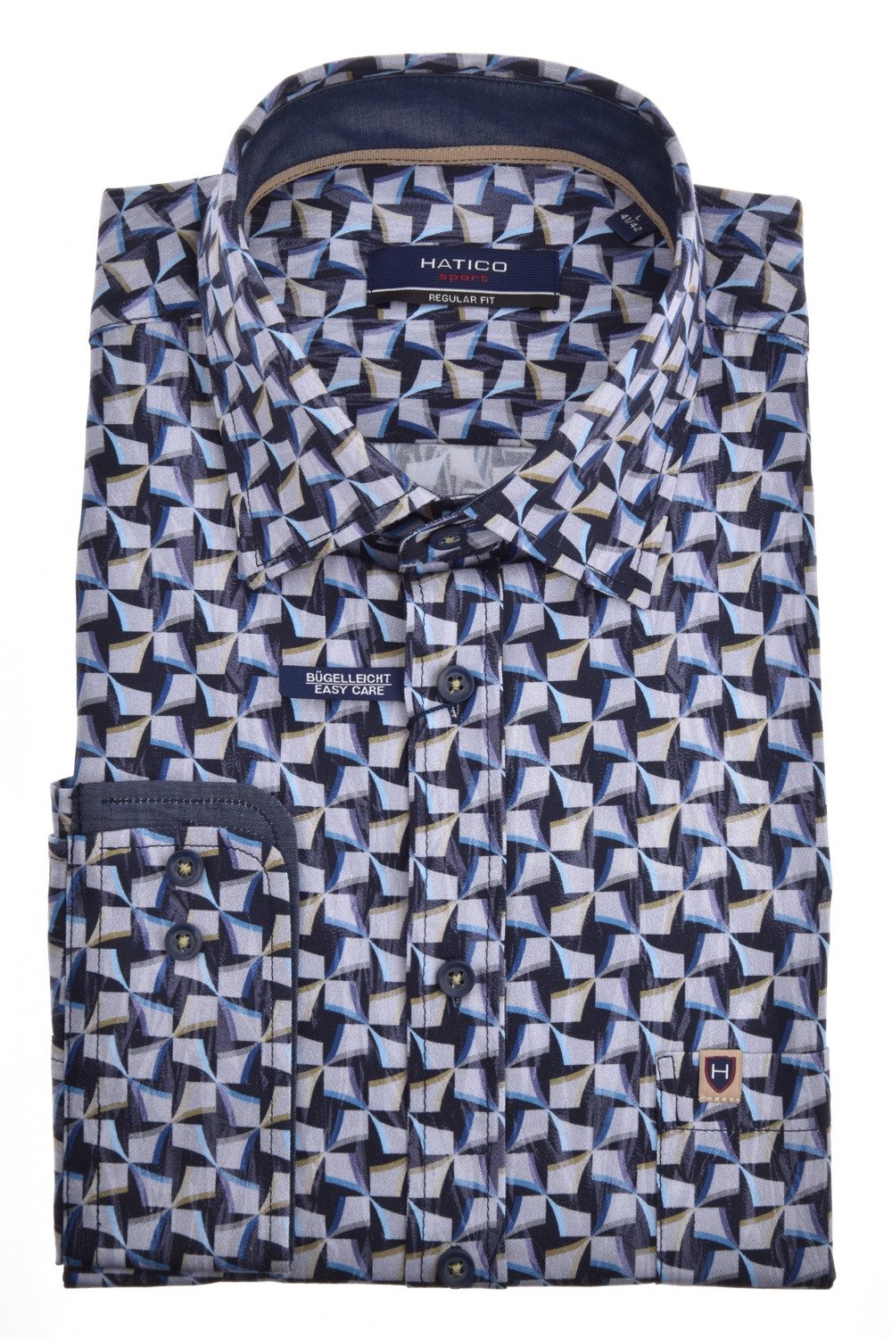 Pure Langarmhemd HATICO- Sport Hemd Regular Fit Lan