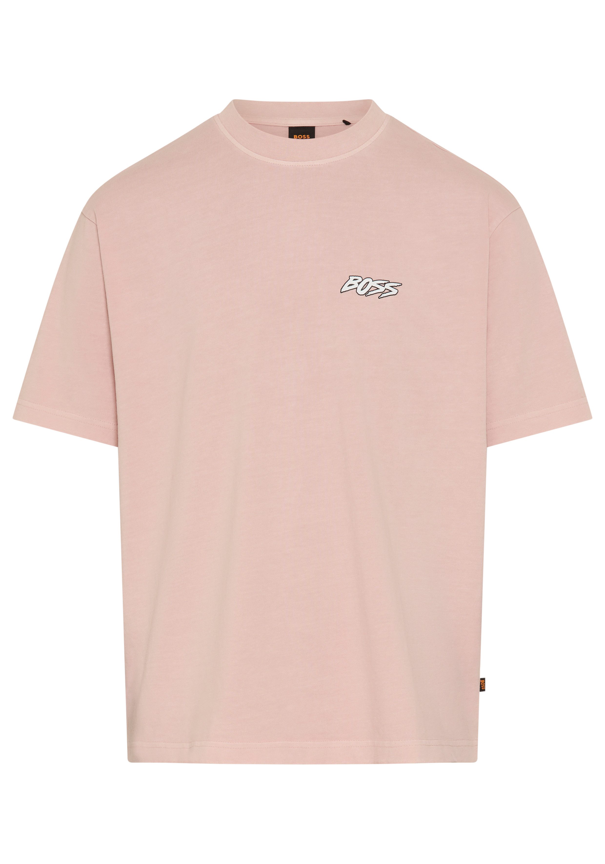 BOSS ORANGE T-Shirt Relaxed Fit, sommerlicher Druck, reine Baumwolle
