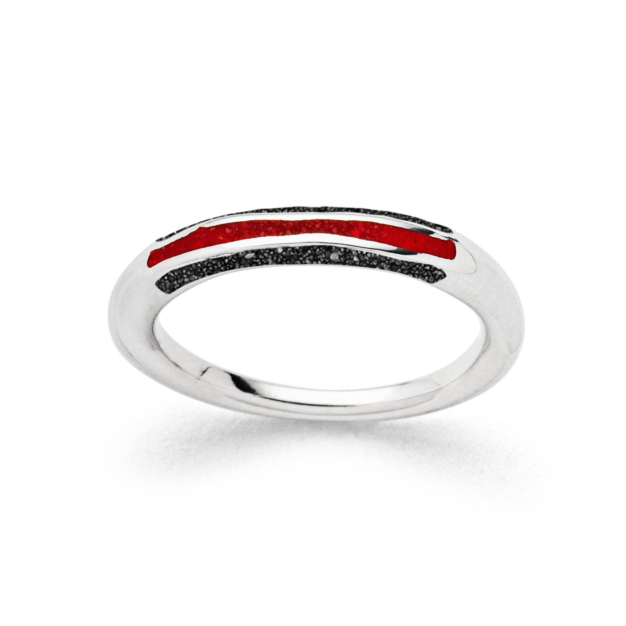 Fingerring DUR Schmuck: Ring "Wellenspiel" mit Lavasand und Koralle, R5986