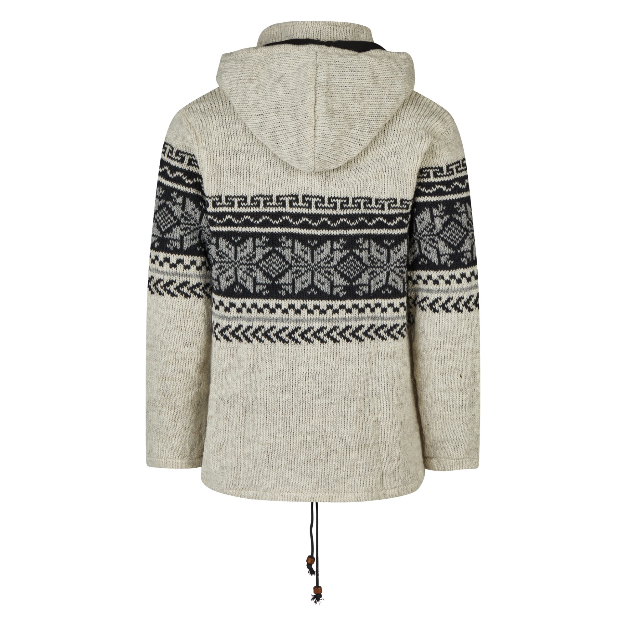 THC Natural Line Strickjacke THC Schafwollstrickjacke Baumwollfutter 854 (1 Stück, 1-tlg., 1 Stück) abnehmbare Kapuze