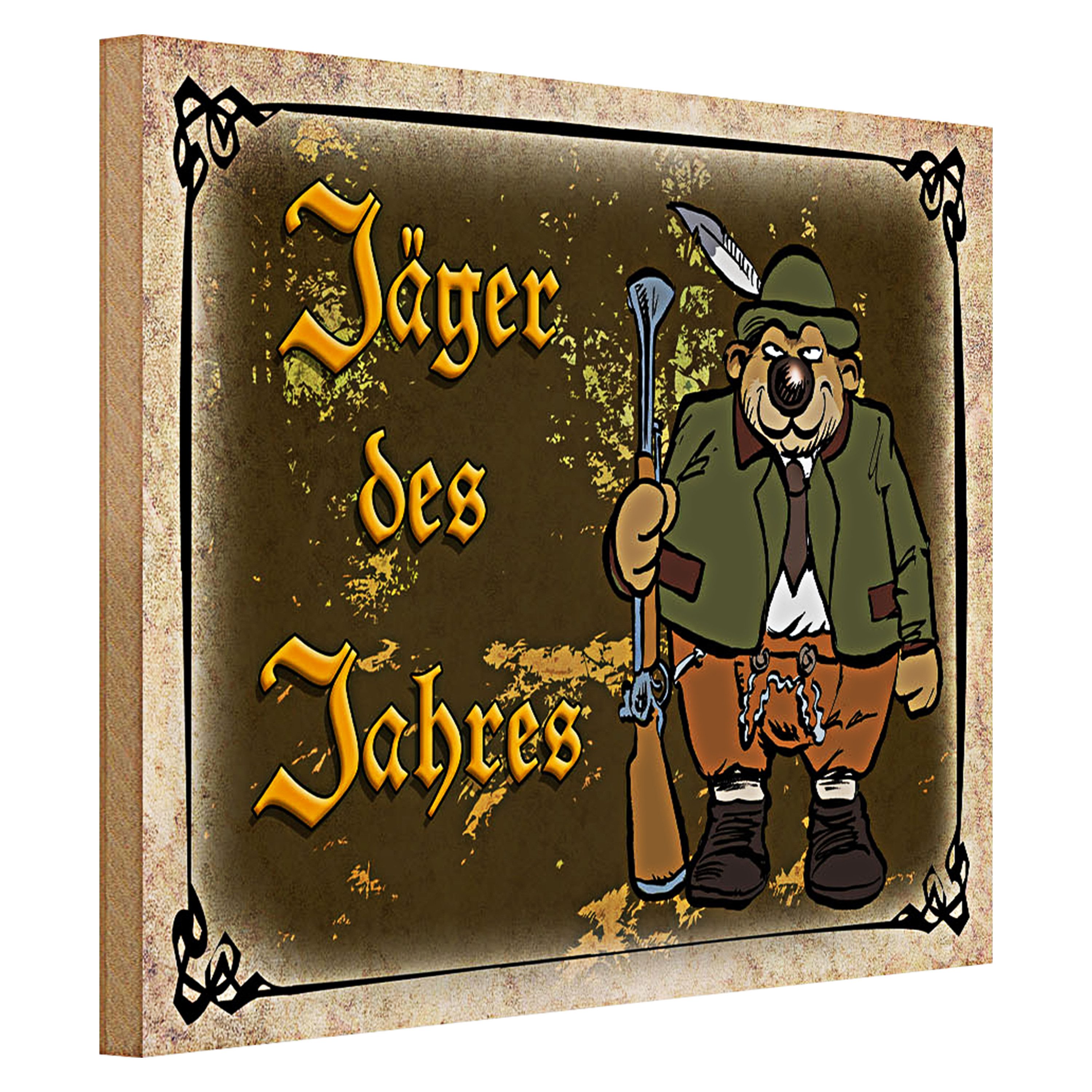 Roomando Holzbild Jagd 40x30cm Jäger des Jahres Abenteuer