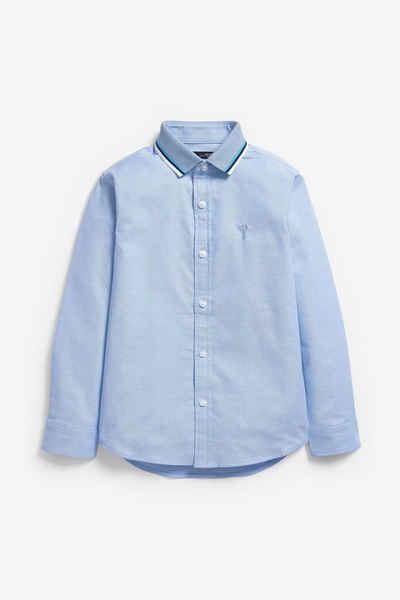 Next Langarmhemd »Langärmeliges Oxford-Hemd mit Jersey-Kragen« (1-tlg)