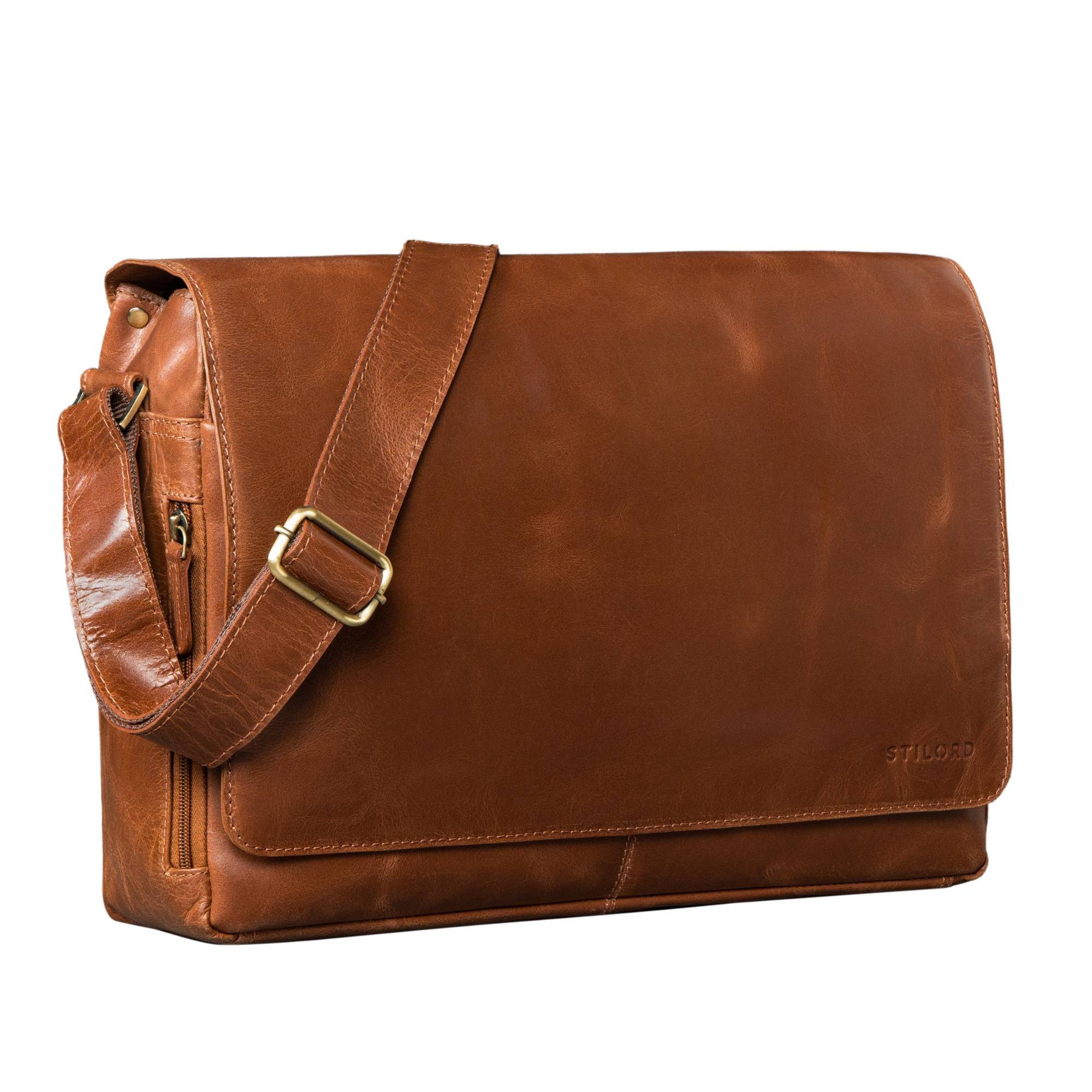 STILORD Laptoptasche "Reinhold" Vintage Messenger Bag Herren Leder für 15.6-16 Zoll Laptop