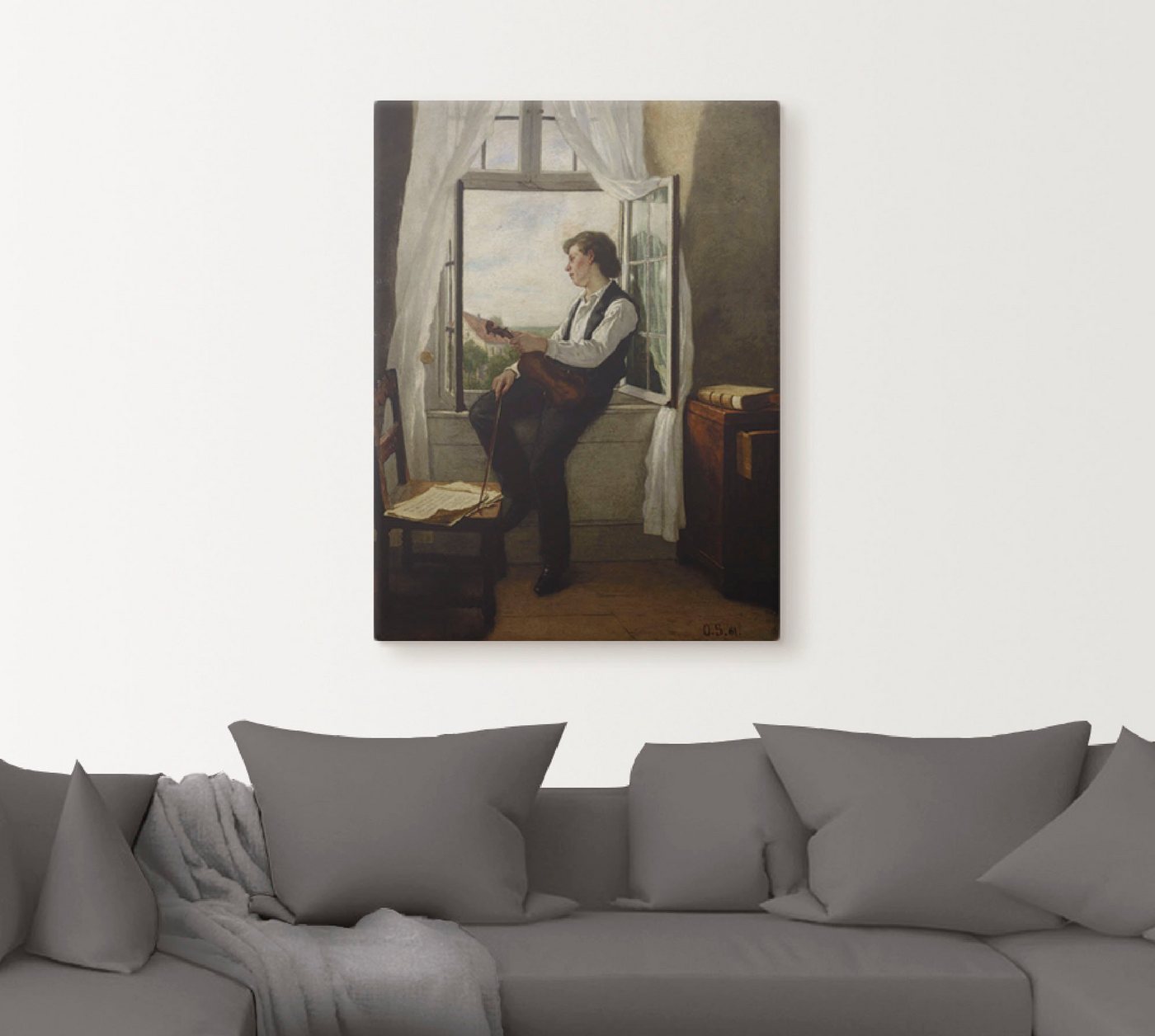 Artland Wandbild »Der Geiger am Fenster. 1861«, Mann (1 Stück), in vielen Größen & Produktarten -Leinwandbild, Poster, Wandaufkleber / Wandtattoo auch für Badezimmer geeignet-kaufen