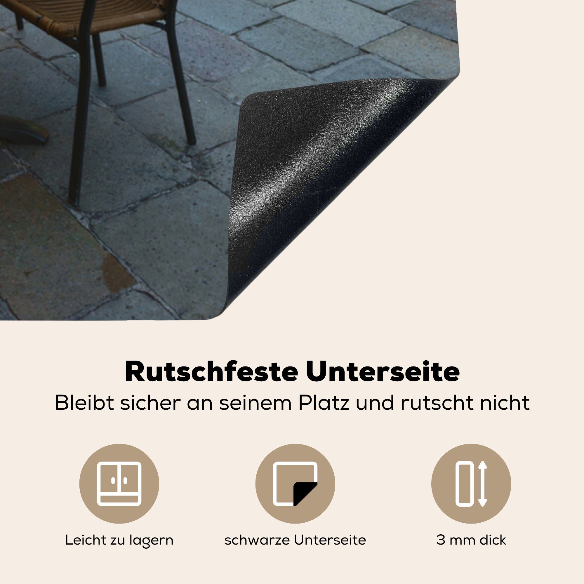 Herdblende-/Abdeckplatte Abend für - (1 Terrasse 78x78 Ceranfeldabdeckung, - Vinyl, Italien, Arbeitsplatte cm, MuchoWow tlg), küche