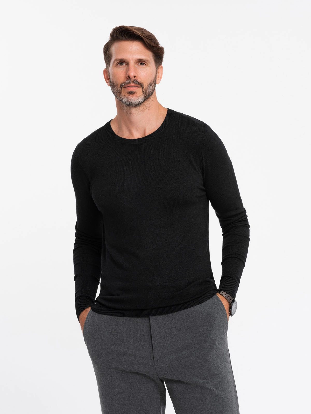 OMBRE Rundhalspullover Klassischer Herrenpullover mit Rundhalsausschnitt günstig online kaufen