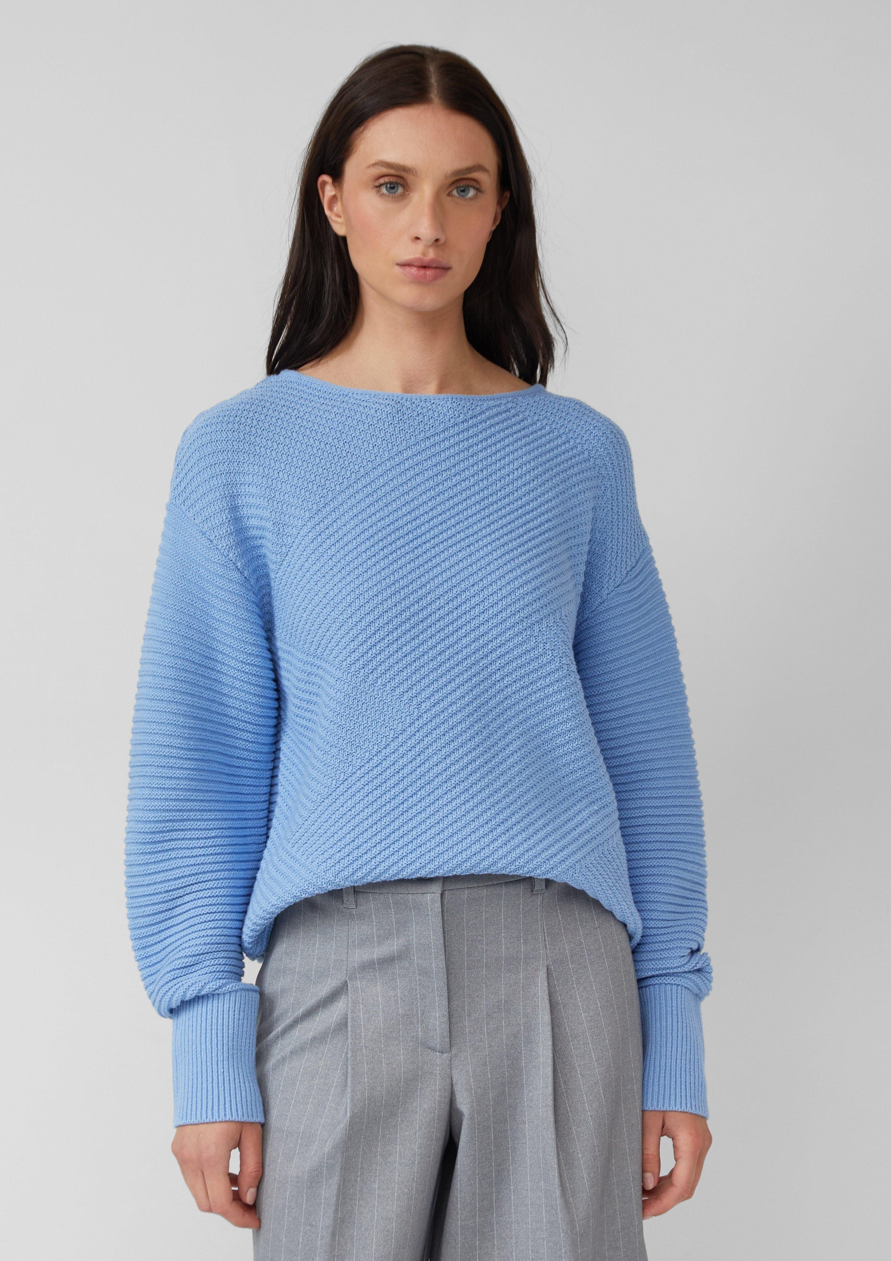 Strickpullover Lässiger Strickpullover mit Rippbünchen