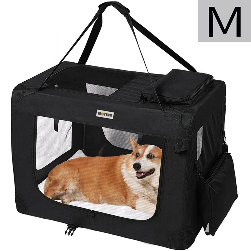 MC Star Tiertransportbox »Hundetransportbox Faltbar von M bis XL«, Hundebox  Tragbar Hundekäfig mit Fleece-Matte - Schwarz, M: 60*42*42cm online kaufen  | OTTO