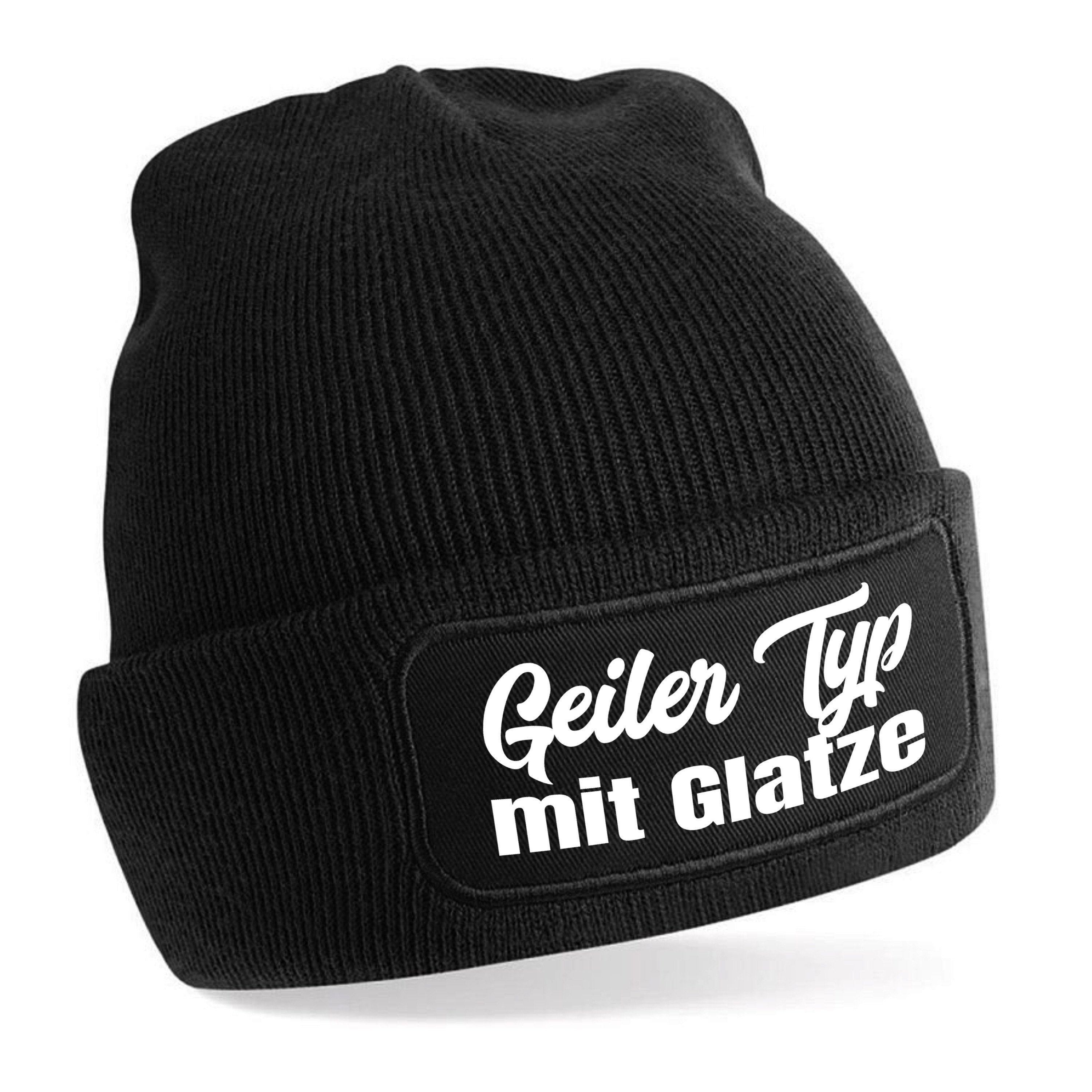 Herzbotschaft Beanie Strickmütze mit Spruch Geiler Typ mit Glatze (Mütze mi günstig online kaufen