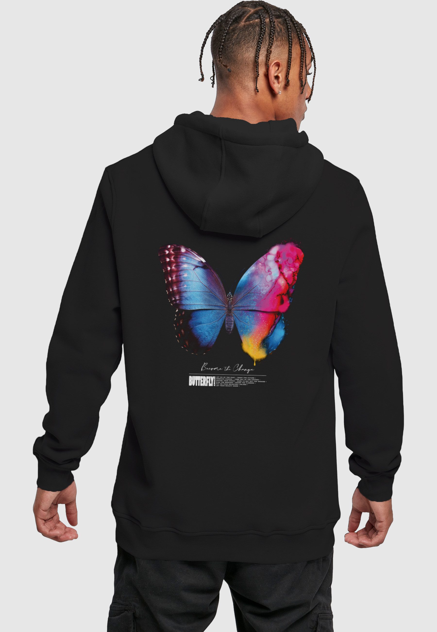 MisterTee Kapuzenpullover MisterTee Herren Become the Change Butterfly 2.0 Hoody (1-tlg)