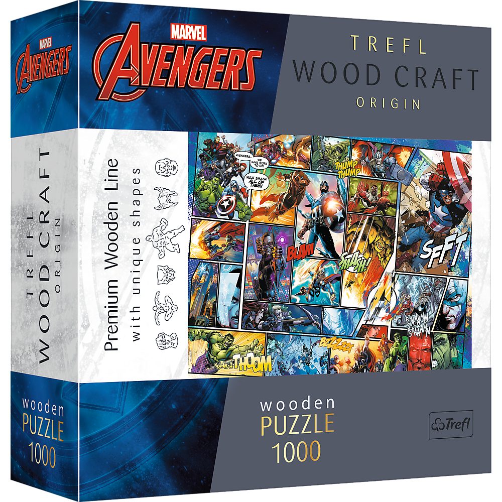 Trefl Puzzle Trefl 20165 Avengers 1000 Teile Holz Puzzle, 1000 Puzzleteile, Made in Europe