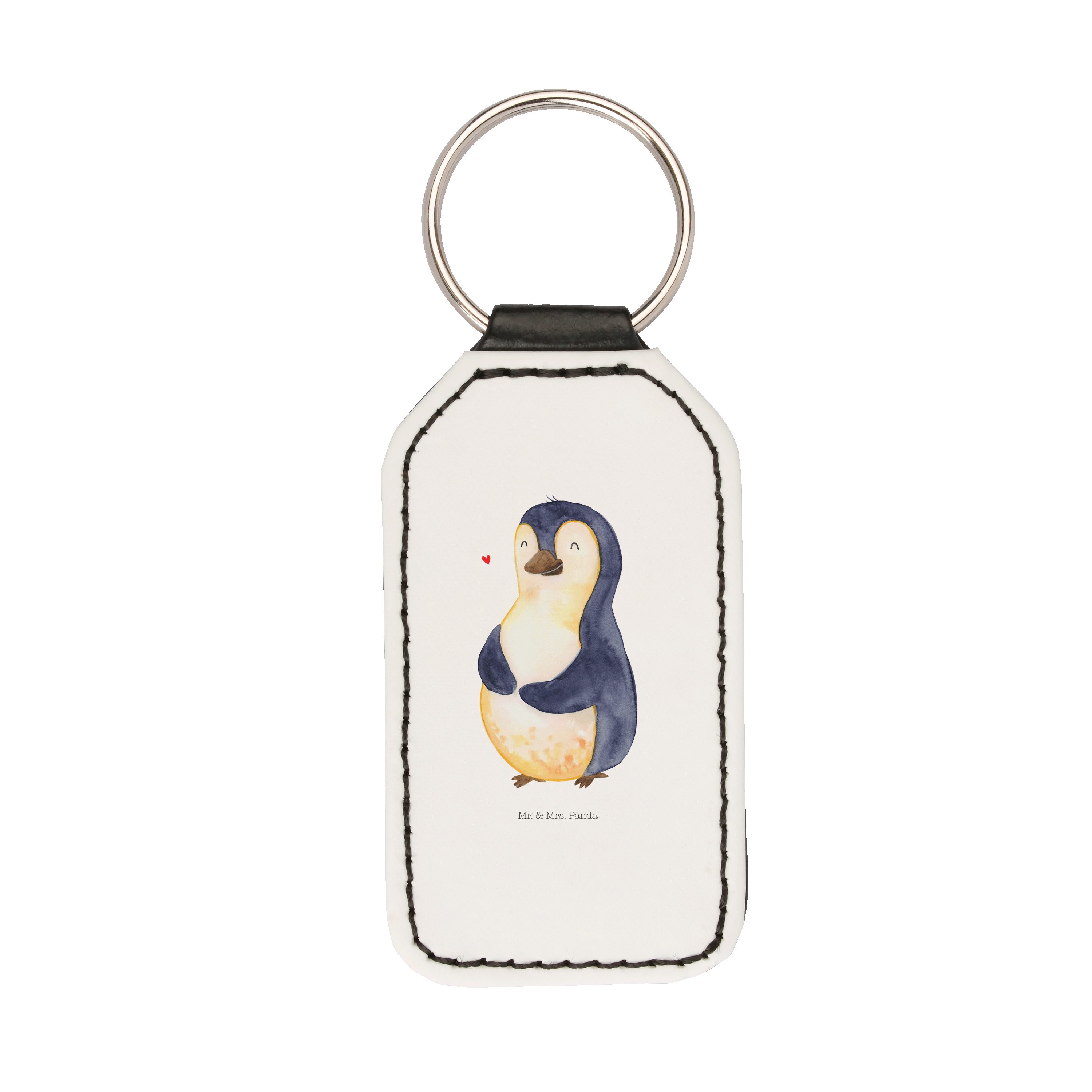 Mr. & Mrs. Panda Schlüsselanhänger Pinguin Diät - Weiß - Geschenk, Anhänger, Körperliebe, Gewicht, kugel (1-tlg)