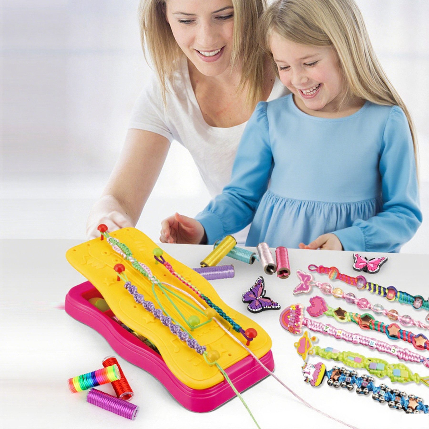 Mutig Bastel-Armband Loom Bänder Set für Mädchen, DIY Gummibänder mit Perlen Haken Charms, Weihnachtsgeschenke für Kinder im Alter von 6 7 8 9 10 11 12 Jahren