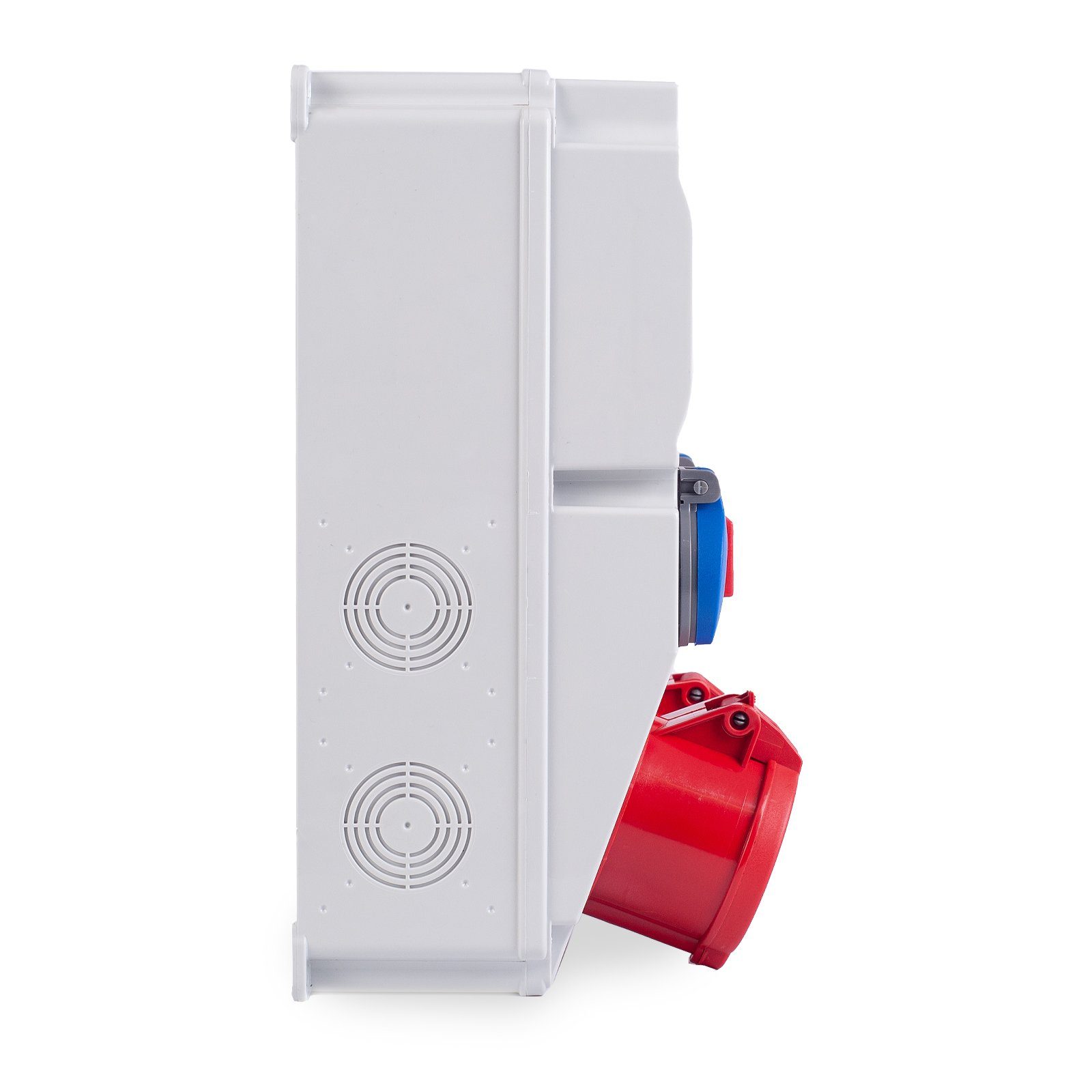 Midori Steckdosenverteiler 4-fach (0-1 Schalter, 1 x 32A, 1 x 16A, 2 x 230 V, Schutzkontaktstecker, Überspannungsschutz), Stromverteiler 32A 16A 2 x 230 V 0-1 Schalter Steckdose