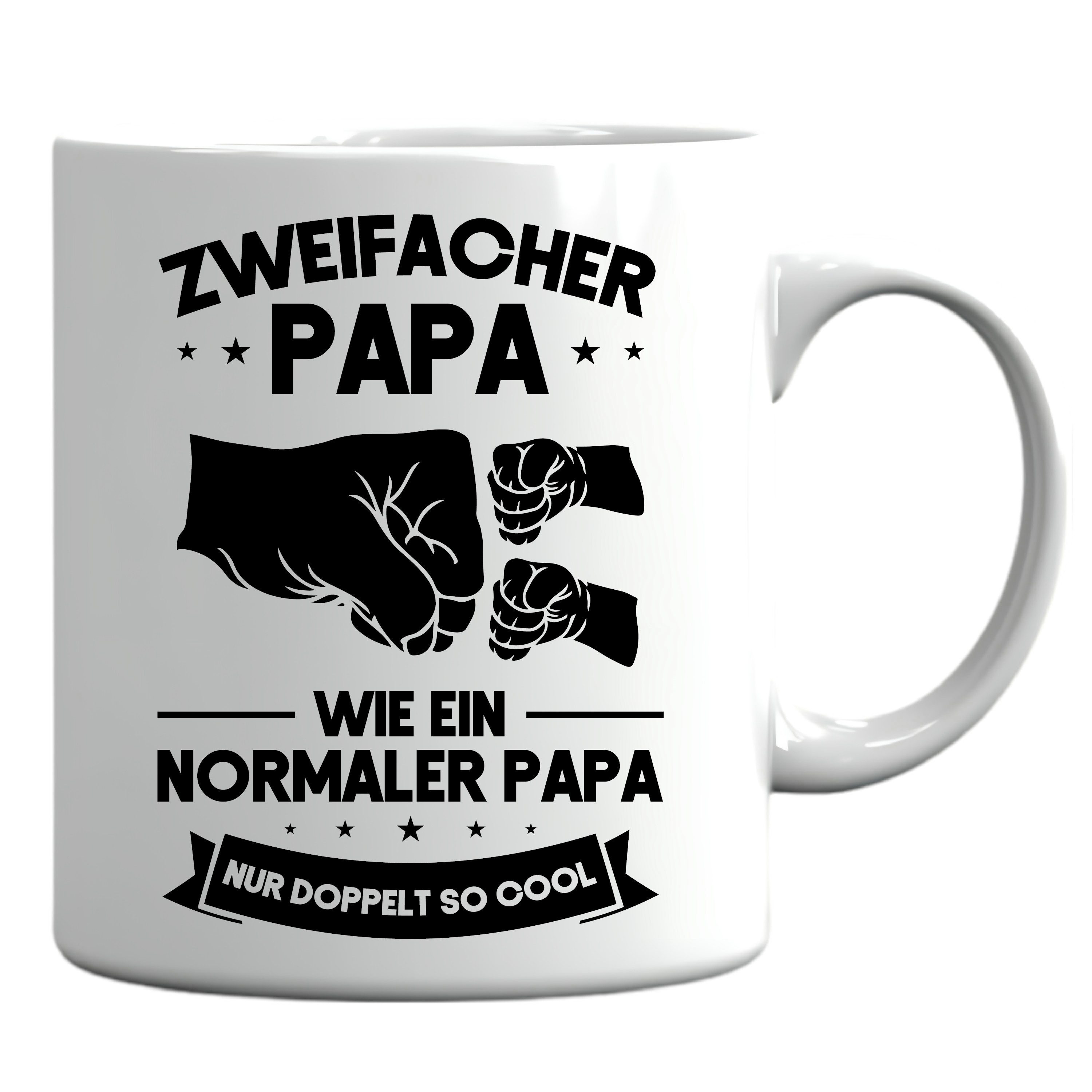 Printmacher Tasse Papa Tasse, Zweifacher Papa wie ein normaler Papa, Papa Geschenk, Keramik