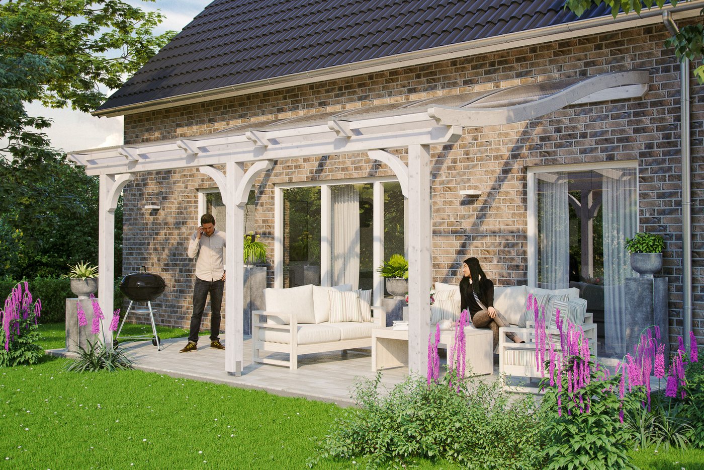 Thumbnail - Skanholz Terrassendach Venezia, BxT: 541x389 cm, Bedachung Doppelstegplatten, Leimholz