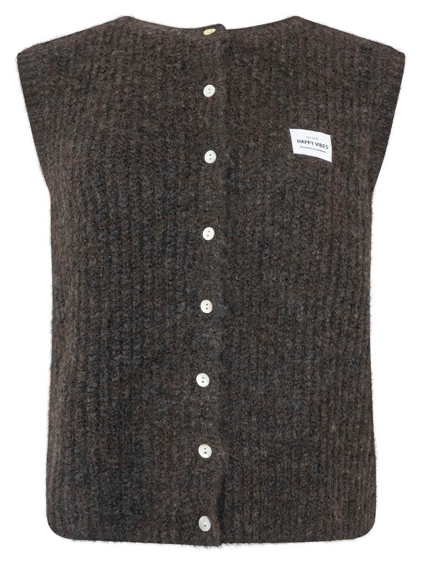 Zwillingsherz Strickweste mit Knöpfen und Patch