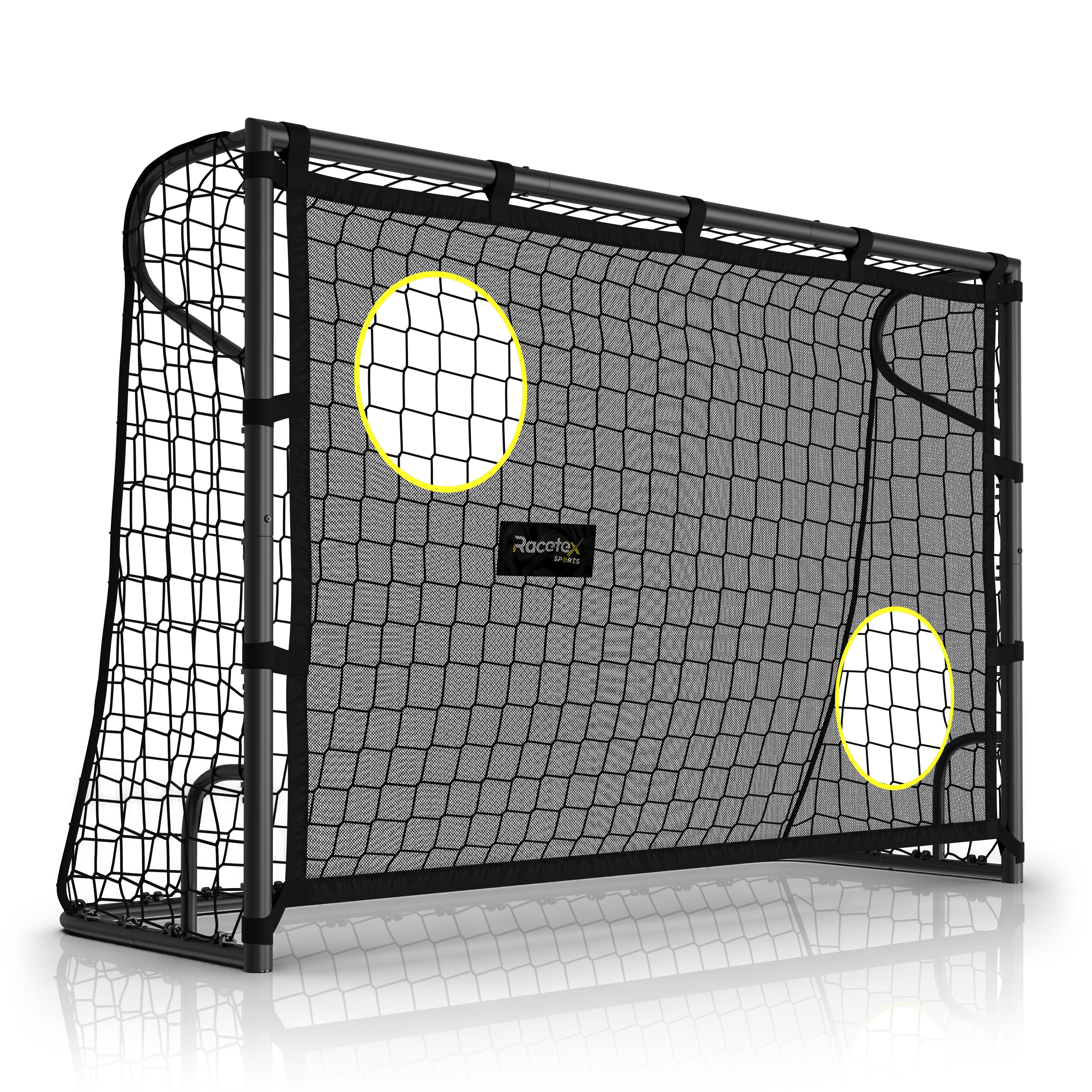 Racetex Fußballtor Racetex Black [MIT TORWAND] Anti-Rost beschichtet (WETTERFEST] Stahlrahmen Garten Fußball Tor inkl. 6 Erdanker), ⚽ UNSERE EMPFEHLUNG ⚽