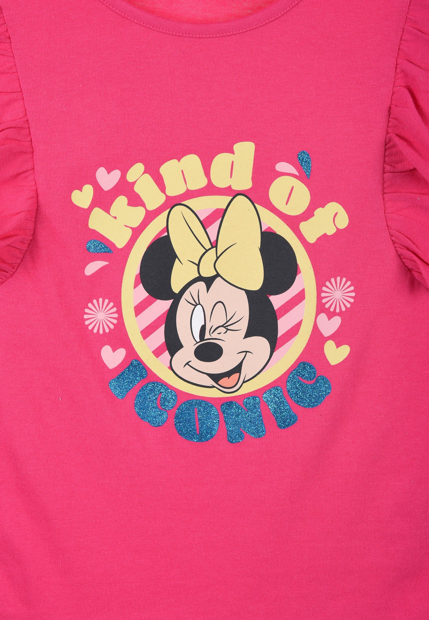 kurzarm Disney Shirt Pink Sommer Minnie Oberteil Mädchen Kinder T-Shirt Mouse T-Shirt