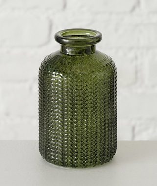 Spetebo Tischvase Glasvase 3er Set transparent grün je 10 cm (Set, 3 St., 3 Vasen)