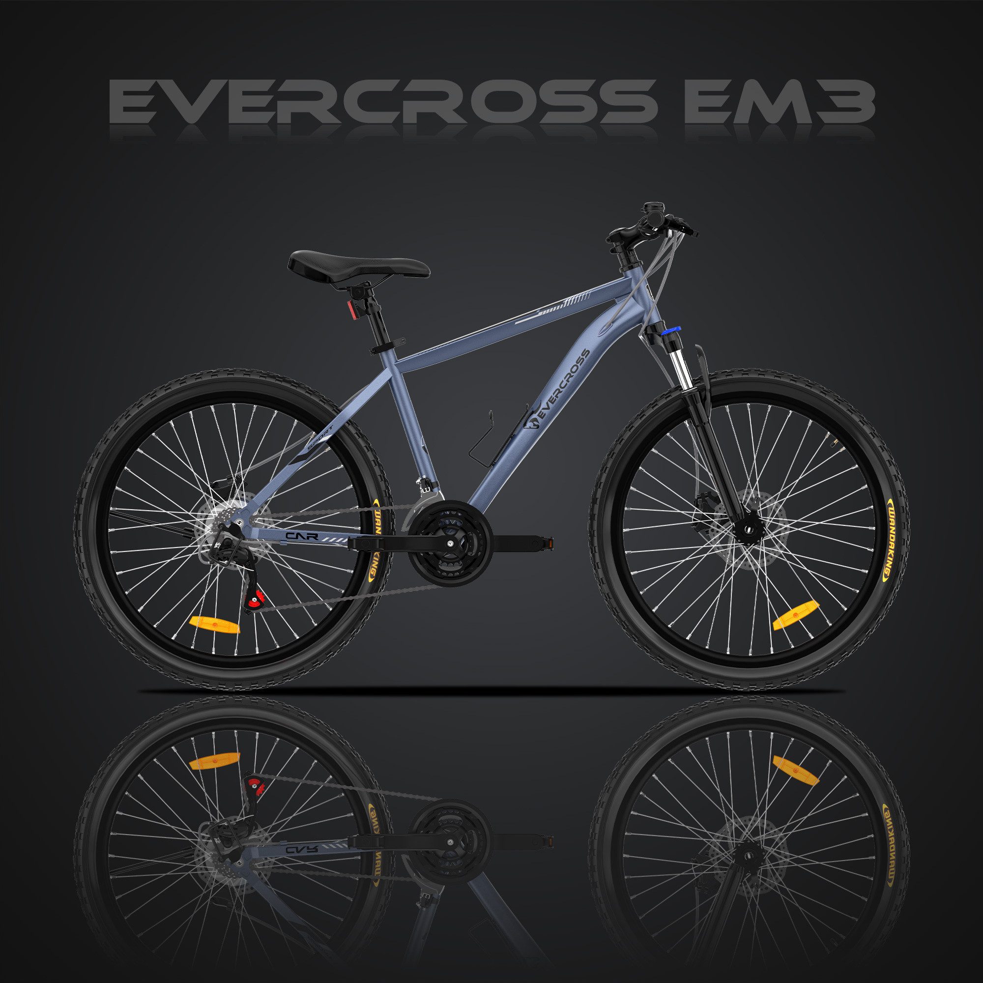 EVERCROSS TECH Mountainbike EM3 Fahrrad 26 Zoll MTB für Damen und Herren, Shimano 21 Gang, 21 Gang