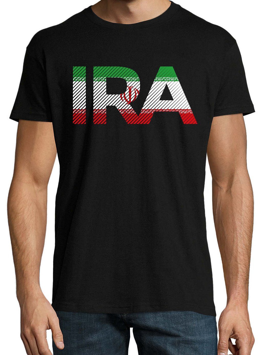 Youth Designz T-Shirt Iran Herren T-Shirt im Fußball Look mit IRA Frontprint