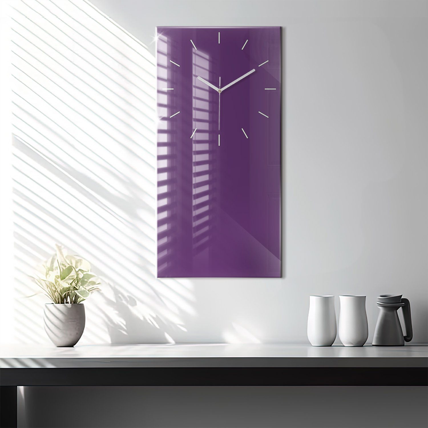 Tulup Wanduhr Wanduhr Glasuhr Rechteckige Wanduhr 30 x 60 cm Uhr aus Gehärtetem Glas