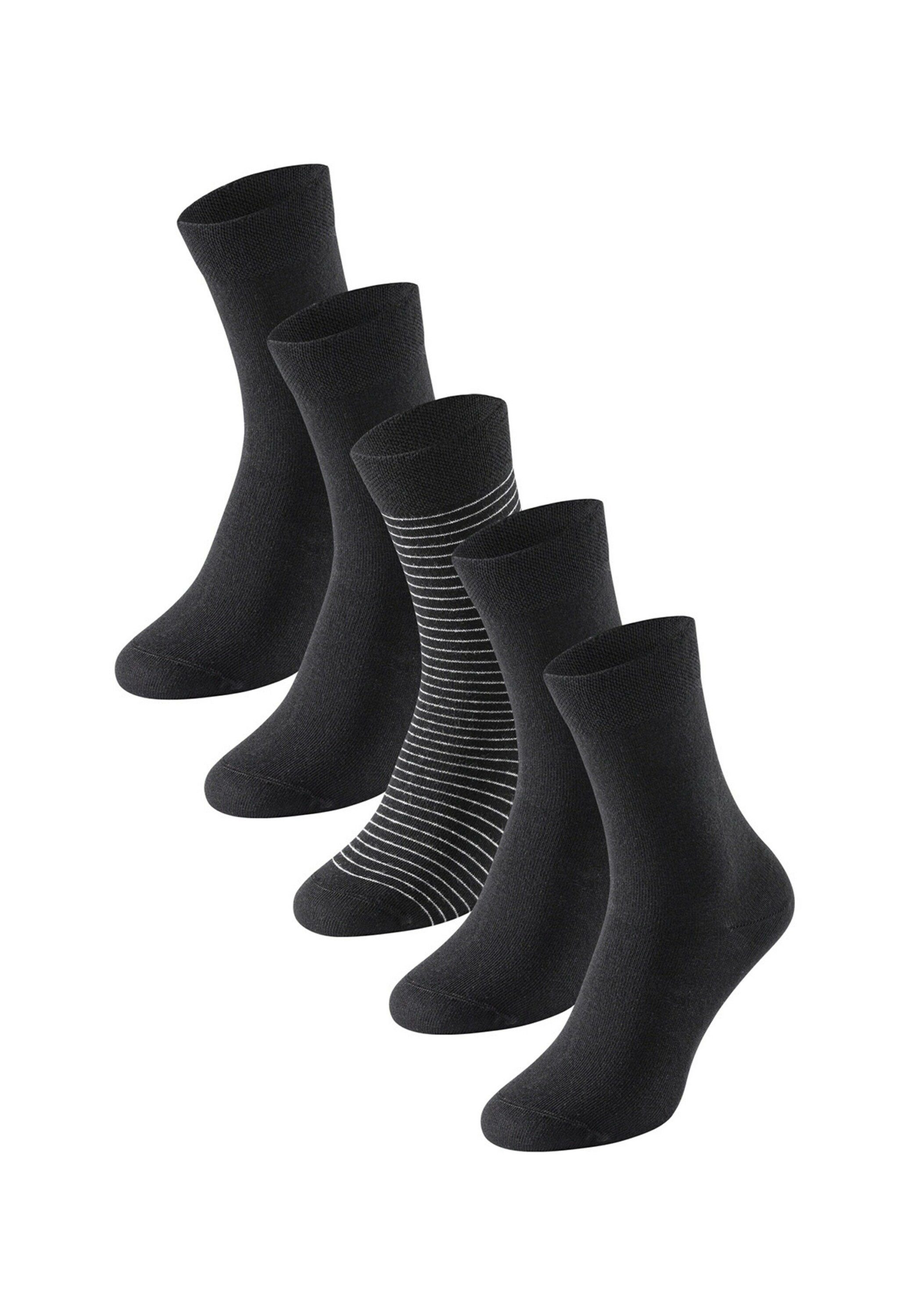 Schiesser Socken (5-Paar) Schwarz/gestreift