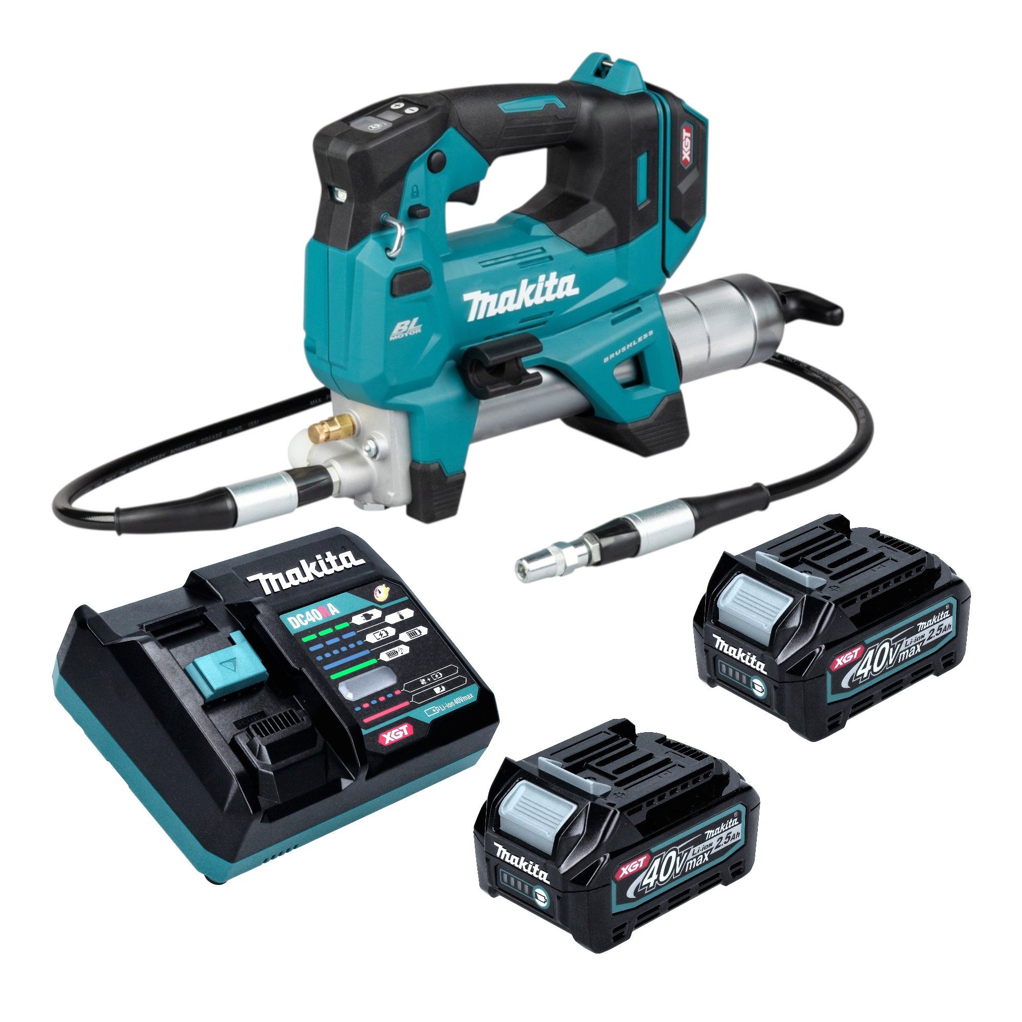 Makita Werkstattpresse GP 001 GD201 Akku Fettpresse 40 V max. 690 bar Brushless