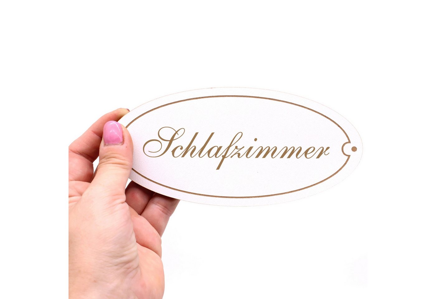 Thumbnail - Dekolando Hinweisschild Türschild Oval - Schlafzimmer - Schild 15 x 7 cm - Schilder Türschilde, (1 St)