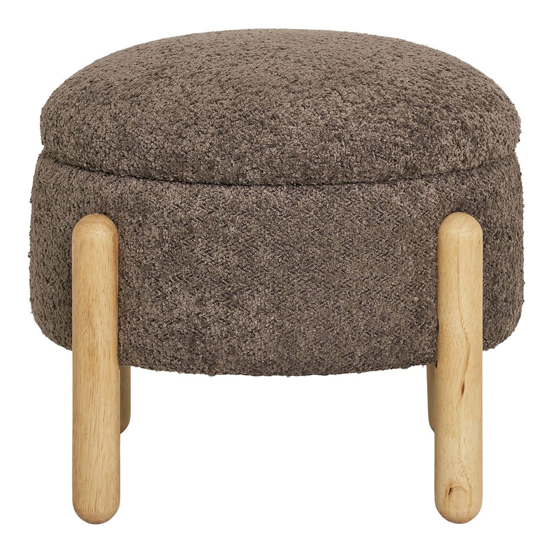 House Nordic Pouf Medas Pouf Mit Aufbewahrung braun.