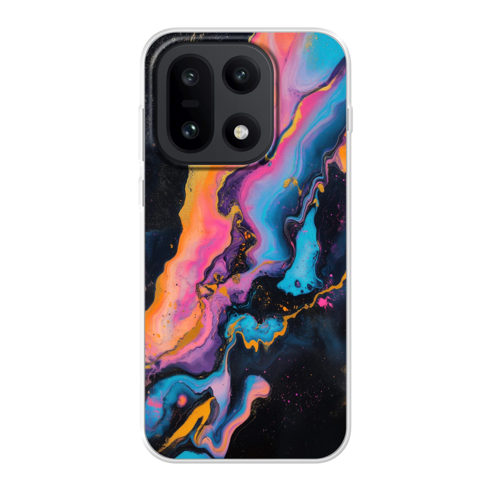 MuchoWow Handyhülle für OnePlus 15 Modern - Marmor - Orange, Phone Case, Silikon, Schutzhülle Dünn