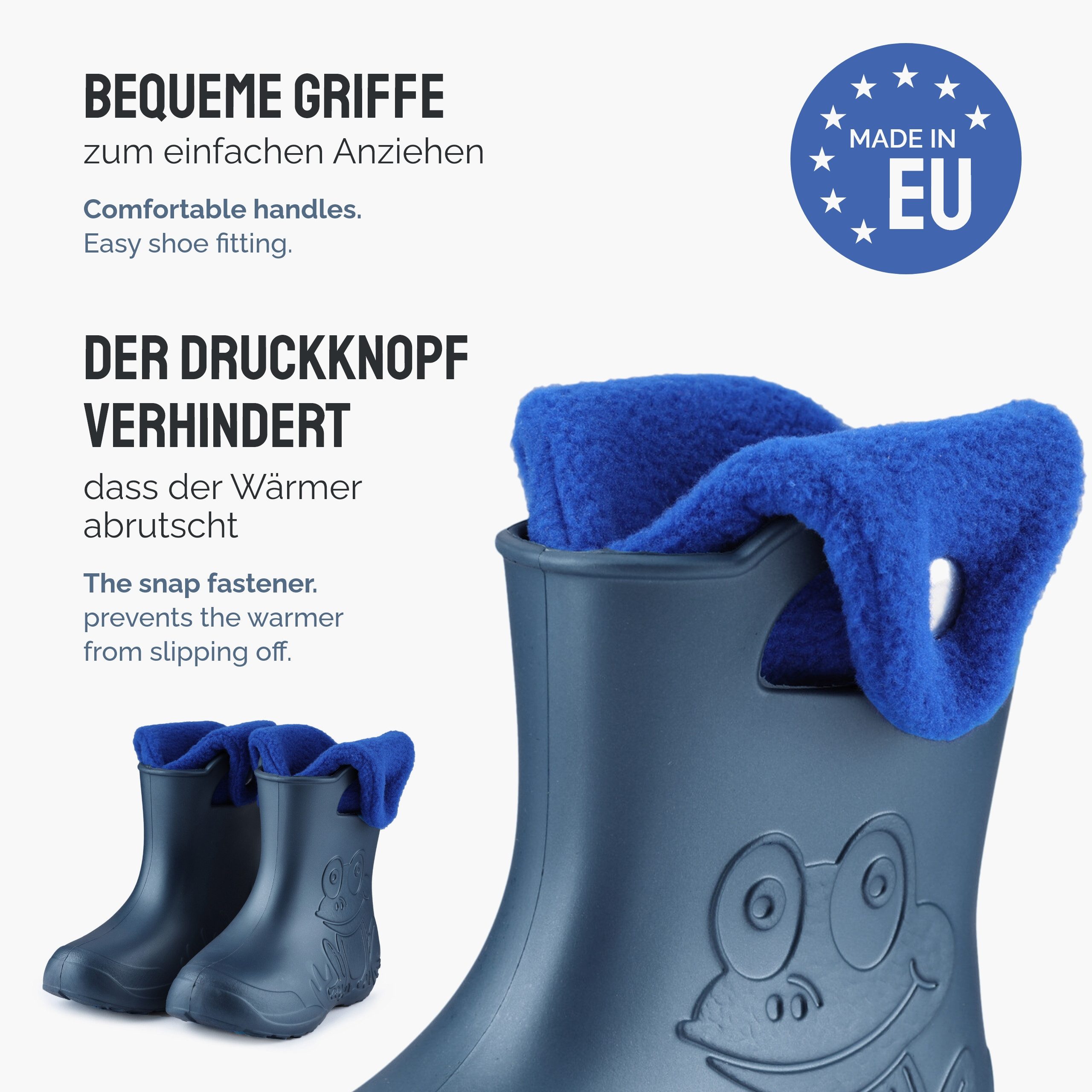 Ladeheid EVA Regenschuhe mit herausnehmbares Innenfutter LA-CA-04 Gummistiefel Kinder gefüttert und federleicht – Bild 5 von 5