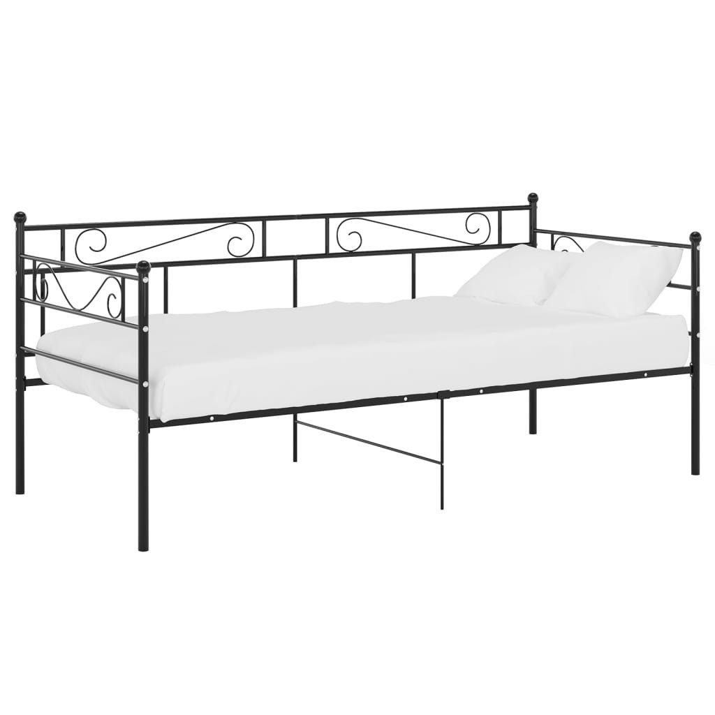 vidaXL Bett Schlafsofa Bettgestell Schwarz Metall günstig online kaufen